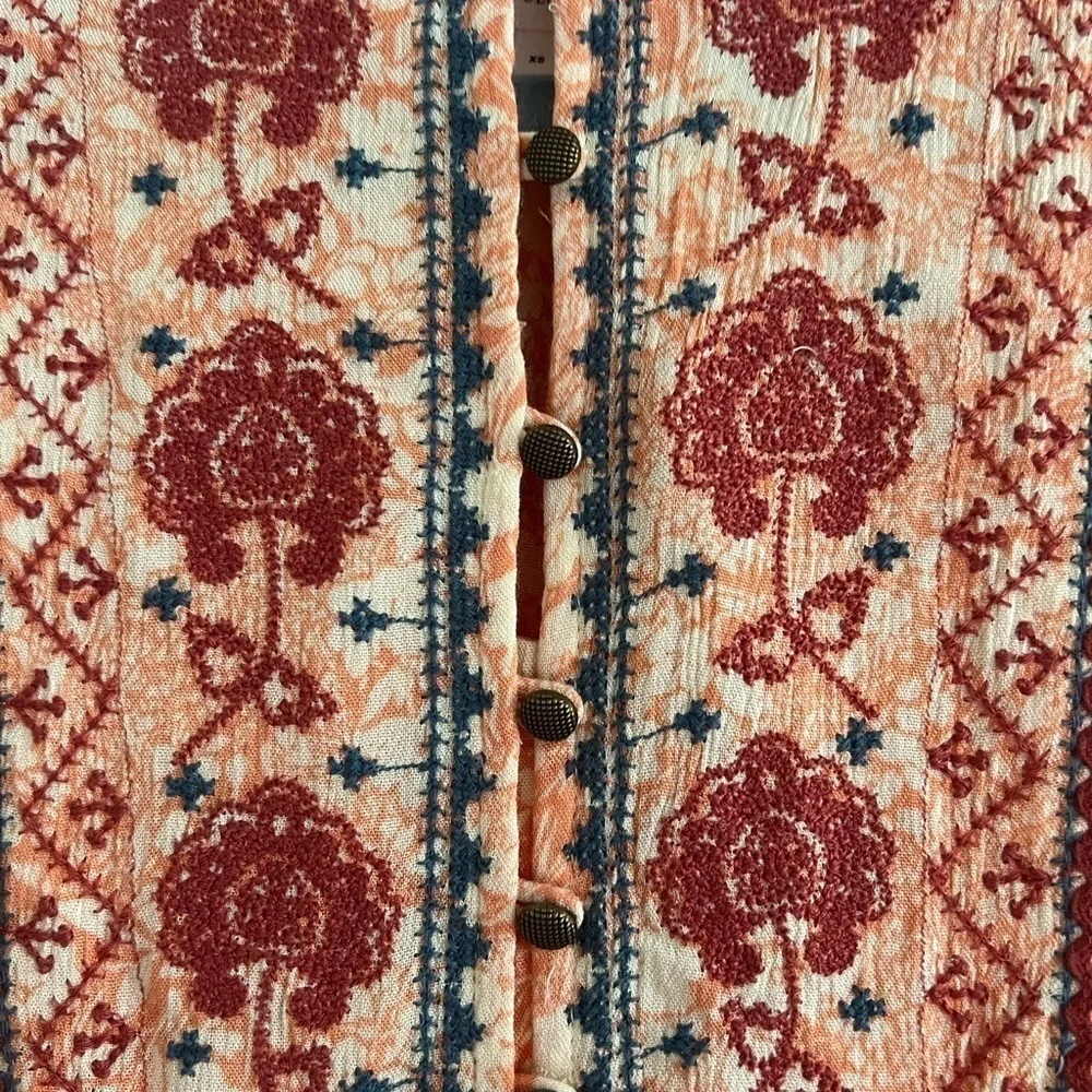 Anthropologie Claudia Embroidered Babydoll Tunic. Flowy. EUC! Size XS. - Picture 6 of 9